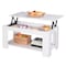 Basicwise Modern Wood Coffee Table with Lift Tabletop, White QI003549.W - alternate 1